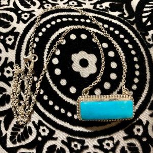 Natural turquoise necklace sterling silver